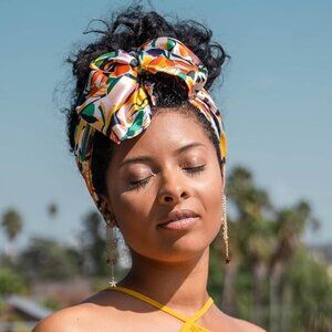 Glow By Daye Charmeuse Satin Prefolded Head Scarf, Double Layered Satin Bandana